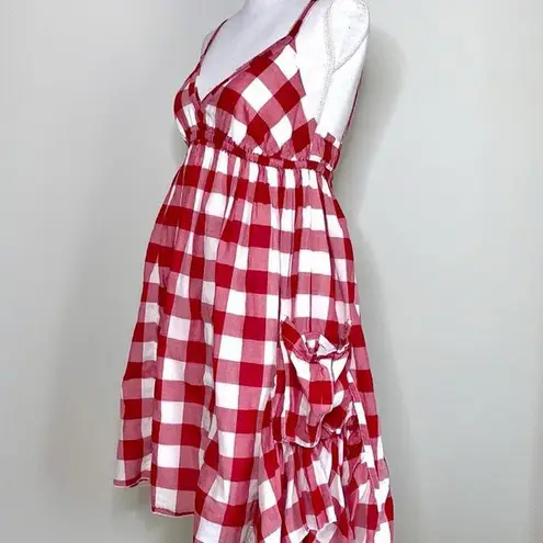 Moda International Checkered Dress Red
