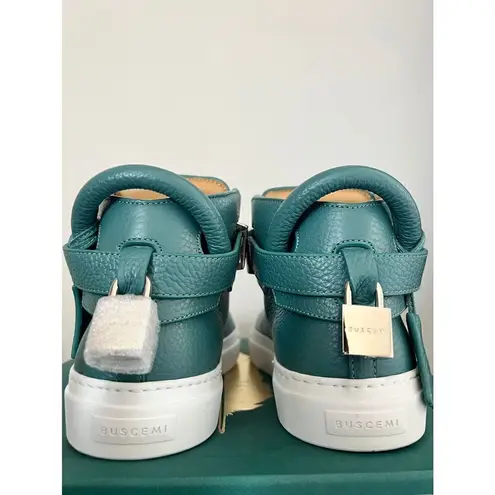 BUSCEMI Mid Sneaker, Women’s Italian Leather Hightop , Size 38 (Euro) Petrol NWT Green