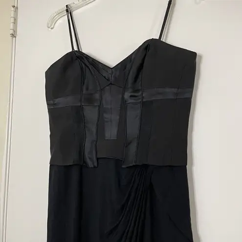 Karen Millen Black bodice Sleeveless cocktail asymmetric drape dress size US 8
