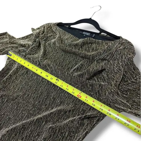 Badgley Mischka Metallic Gold Sparkly Formal Office Dressy Blouse - Size XL