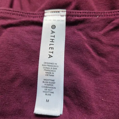 Athleta  Nighttime Bliss Sleep Romper in Deep Burgundy