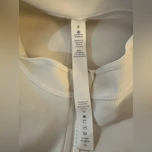 Lululemon  Wild Abandon One Piece Swimsuit – White Zipper – Size 8