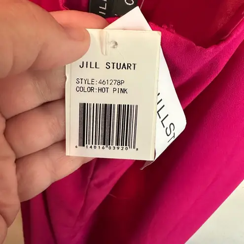 Jill Stuart JILL Plunge Deep V Cross Back Cut Out Maxi Dress Gown Gossip Pink 0