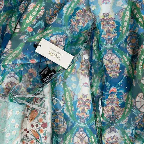 City Chic Maxi Dress Womens 18 Rhinestone Boho Floral Party Wedding Date Church