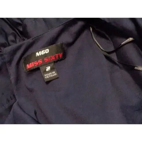 Miss Sixty NEW women's size 2 navy sleeveless tiered ruffle dress