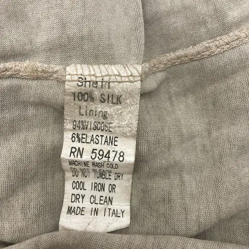 H Trend Italy Silk Lace Blouse S Beige Brown