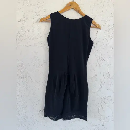 3 row hookup Black Shapewear Bodysuit Lace hem Size L Size L