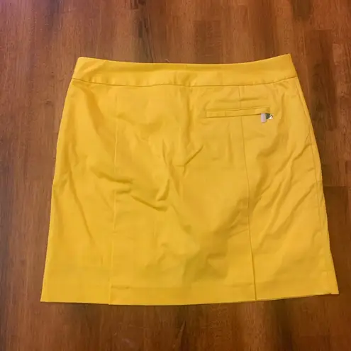 Ralph Lauren Golf NWT Skort 10 Yellow Side zip Hooks Pockets Athletic Casual