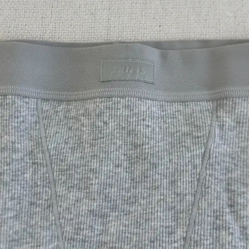 SKIMS Cotton Rib Boxer in Light Heather Grey, Size X-Small