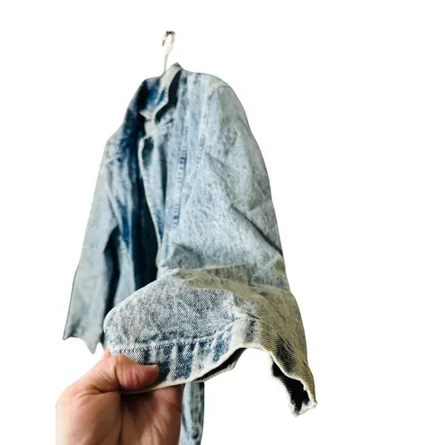 DANIEL Vintage Long Acid Washed Denim Duster Rancher Style Coat Size Medium Blue
