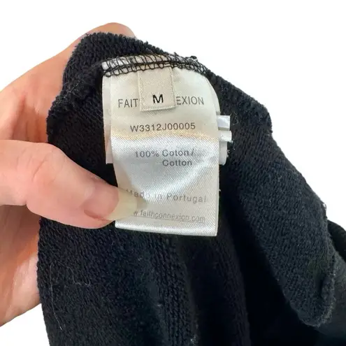 FAITH CONNEXION Hooded Cut Out Sweatshirt Dress Sailor Hooded Sweater in Black Size M