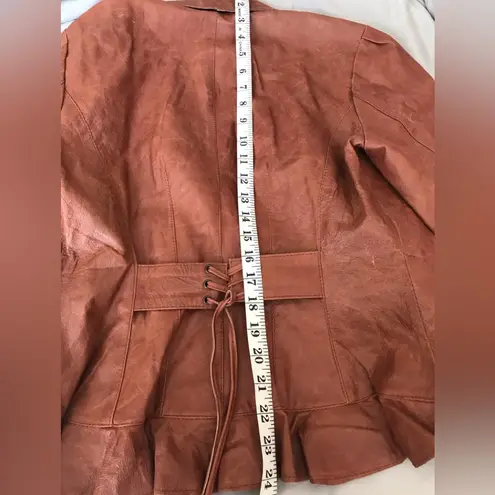 Together 100% Leather Jacket Brown Size 10