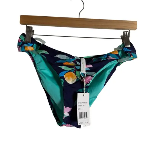 La Blanca Sunshine Navy Peach Halter Fruit Floral 2 Piece Bikini Swimsuit Set 8