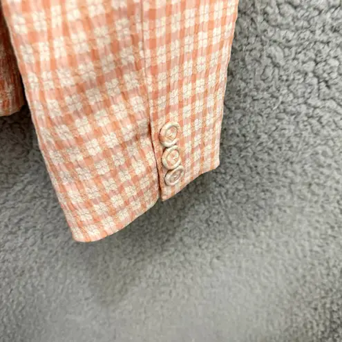 BCBG Blazer Jacket Women 6 Gingham Check Double Breasted Cottagecore Preppy Pink