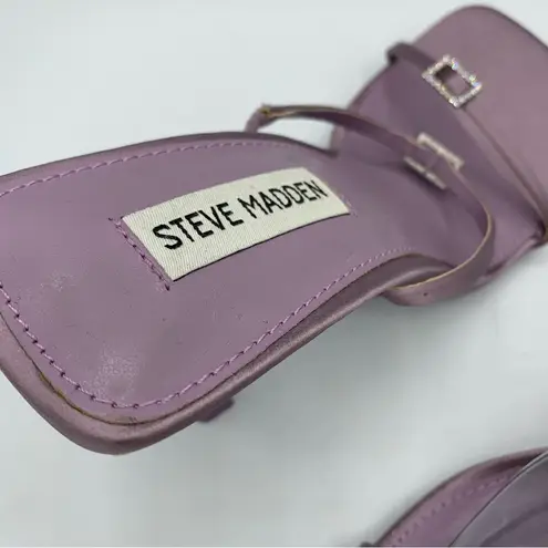 Steve Madden  Aislinn Lilac Satin Strappy Rhinestone Detail Slip-On Sandals 8.5M