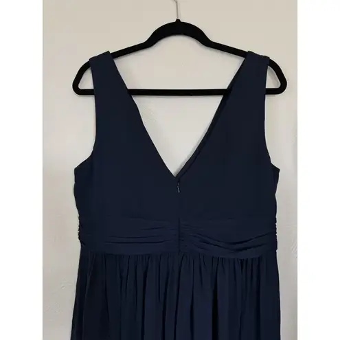 Dessy Collection Vivian Diamond Collection Chiffon Gown Style 2894 Size 18R Navy Blue