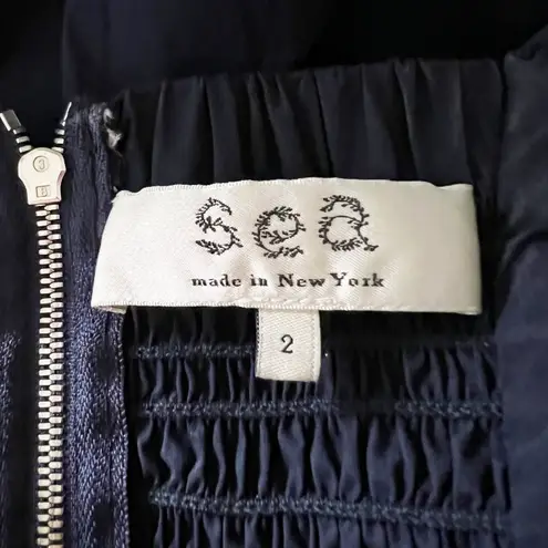 sea Leia Cotton Poplin Flirty Ruffle Waist Square Neck Full Length Jumpsuit Blue