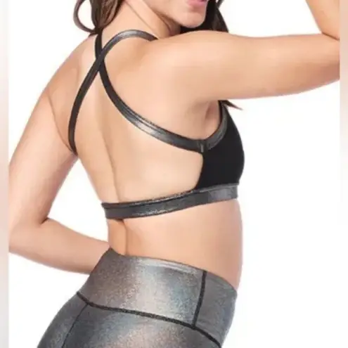 FINAL PRICE Zumba Sports Bra with Metallic Detailing Silver Size XS