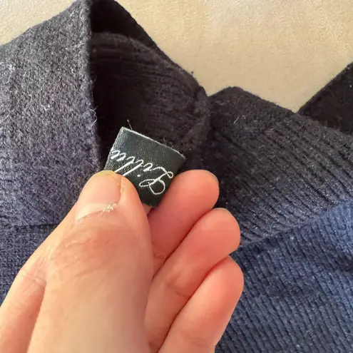 Oversized Turtleneck Tunic Sweater Blue