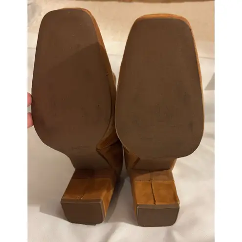 Seychelles Hometown Patchwork Cognac Multi Suede Mid-Calf Boots Sz 6 Color Block