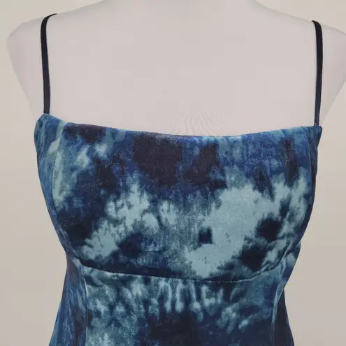 Urban Outfitters  Y2K Dawn‎ Tie-Dye Velvet Mini Slip Dress Babydoll 90s Size M