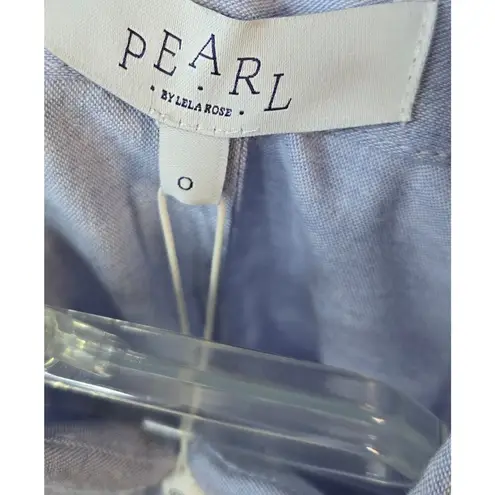 Pearl by Lela Rose Oxford Chambray Open Shoulder button up small 0. Blue