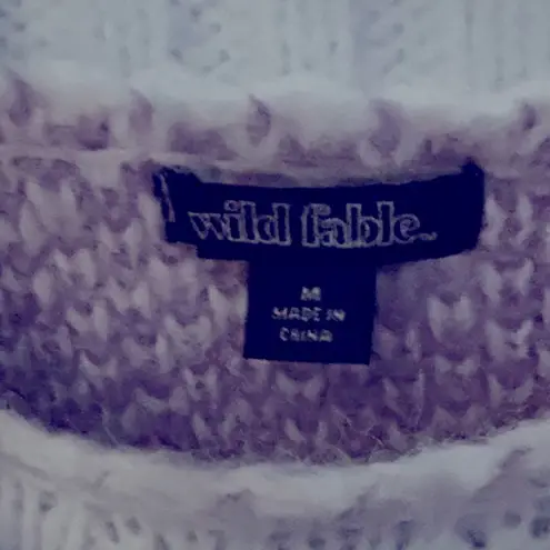 Wild Fable  Women's Cowl Neck Sweater in Purple and White size M faire isle