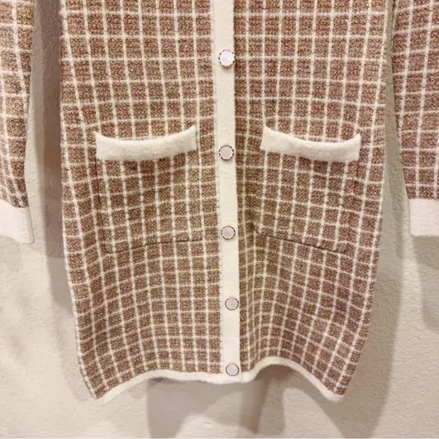 Lost + Wander Camille Tweed Mini Sequin Sweater Mini Dress in Gold OS NWT