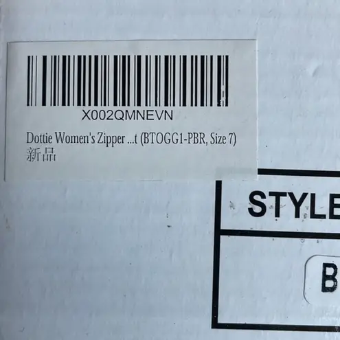 Dottie boot brown side zipper combat lace up round toe low heel boot Sz 7