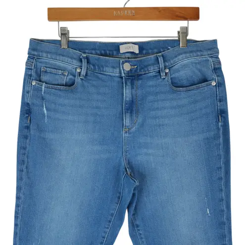 Loft Outlet Jeans Womens 12 Blue Modern Denim Crop Stretch Distressed Preppy