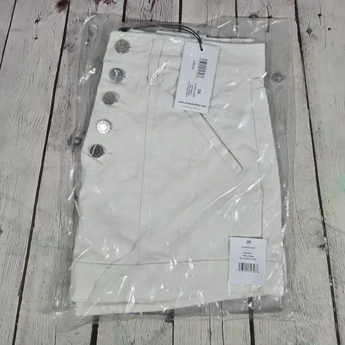We Wore What Twill Denim Seamed Short in Classic White 26 NWT
