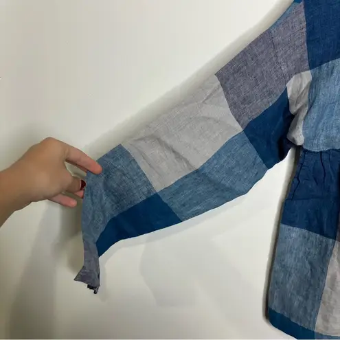 Handmade checkered babydoll top long sleeve drop shoulders women’s size large