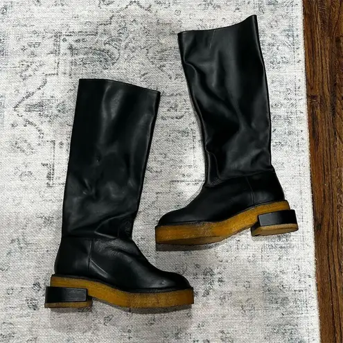 Frame Le Canon Women's Black Leather Knee-High Riding Boots Size 6.5