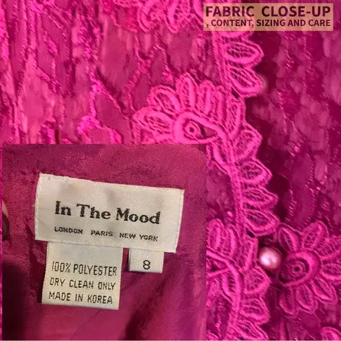 IN THE MOOD VINTAGE 1990'S FUCSHIA PINK LACE STRUCTURED BLOUSE (8)
