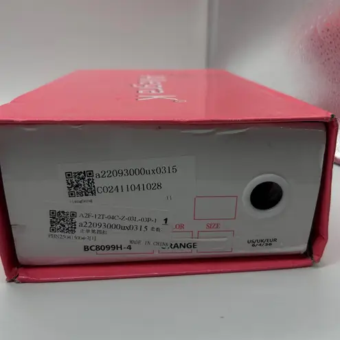 Allegra K Heeled Sandals Womens 6 Glitter Orange Strappy Criss Cross Ankle Strap