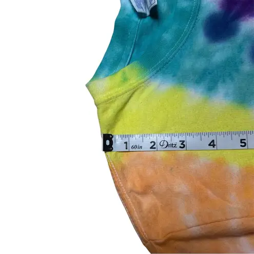 Cozumel Mexico Hand Tie Dye Short Sleeve Graphic Tee Shirt Rainbow Medium Pink