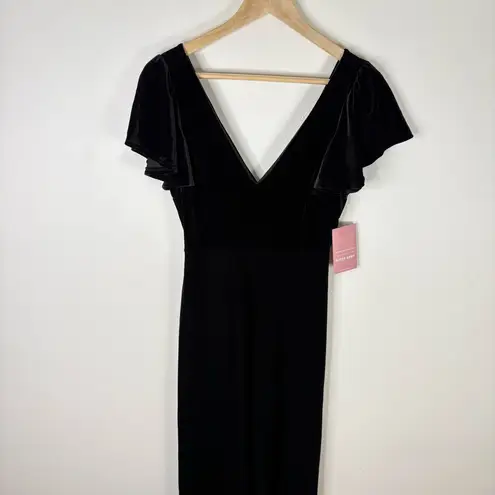 Birdy Grey  Hannah Velvet Black Maxi Dress Size Small New
