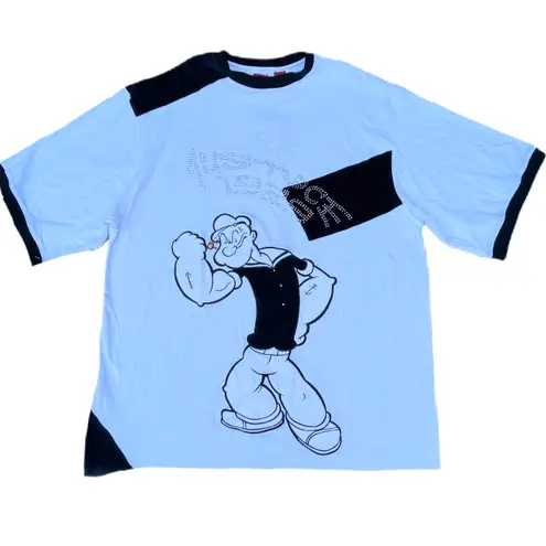 New Vintage 90s Popeyes 1929 White Graphic T