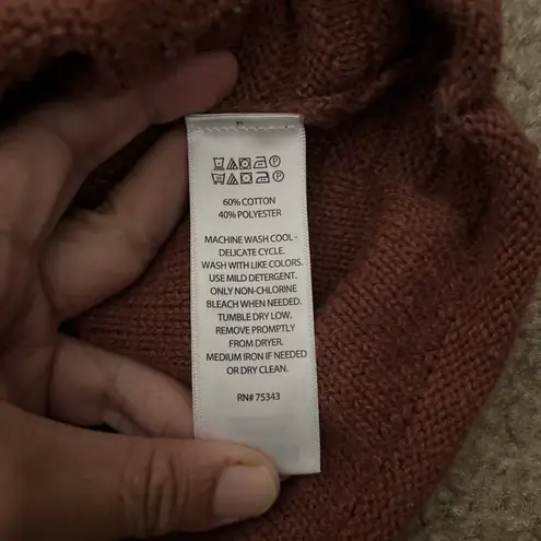 Tahari Color Block Funnel Neck Sweater M Long Sleeve Oversized Preppy Pullover