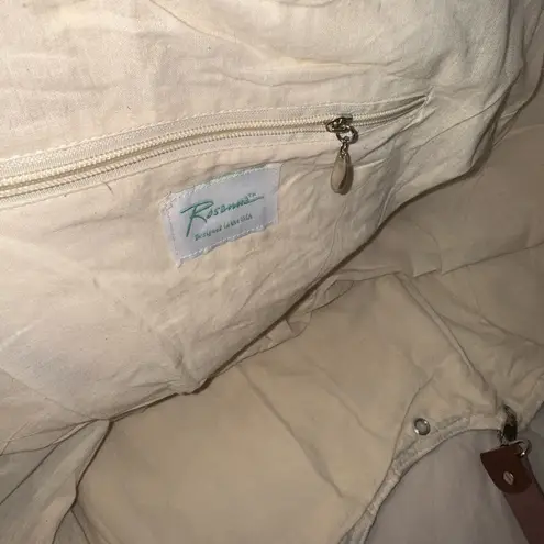 Elegant Brown and Cream Tote with Modern Details