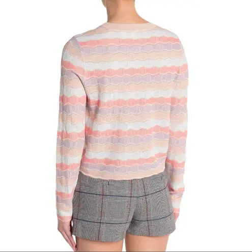 Veronica Beard Alyssa Retro Striped Crew Knit Sweater L