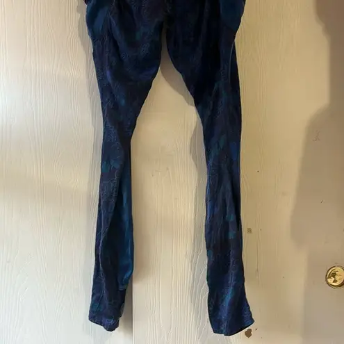 Custo Barcelona  Shangi Blue Silk Floral Y2K Pants. Size L