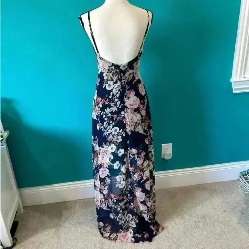 Lulus Reflection Navy Blue Floral Print High