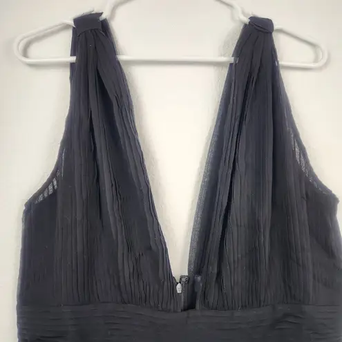 Retrofête Retrofete Aria Bodysuit in Black Silk Size Medium Deep V Sleeveless Thong NWT