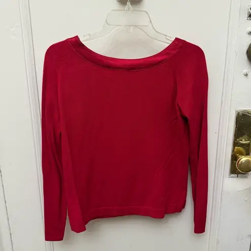 Vintage Y2K Red Knit Top With Satin Ribbon Bow & Trim Size undefined
