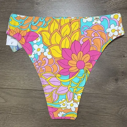 Hobie  Woodstock Floral High Waist Bikini Bottoms Multicolor Print Size XL