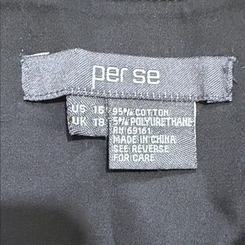 Per Se Dress Vintage Plus 16 XL Black Mini Zippered Pleated 90s