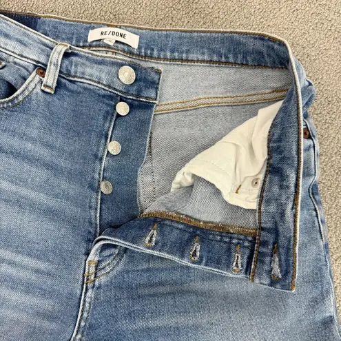 RE/DONE 90s High Rise Ankle Crop Jeans Bright Faded Blue Size 30