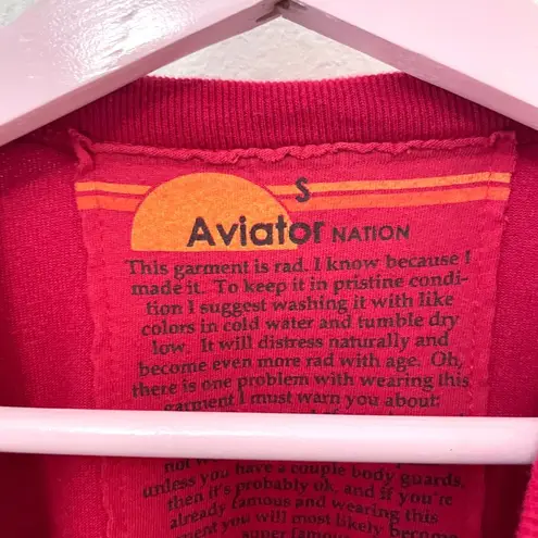 Aviator Nation Classic Velvet Relaxed Sweatshirt Red Size S