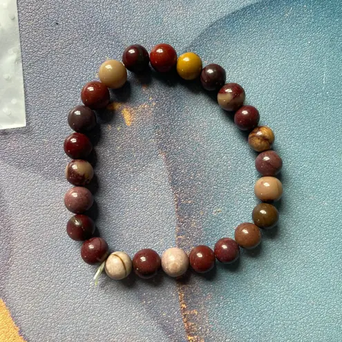 Stone Beaded Stretch Bracelet Purple Brown Power Beads Chunky Early 2000s